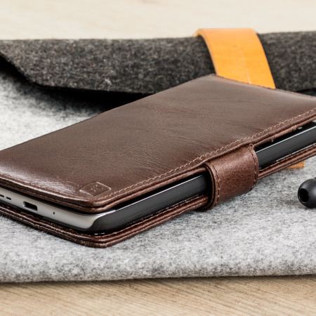 Olixar Genuine Leather LG G5 Wallet Case - Brown