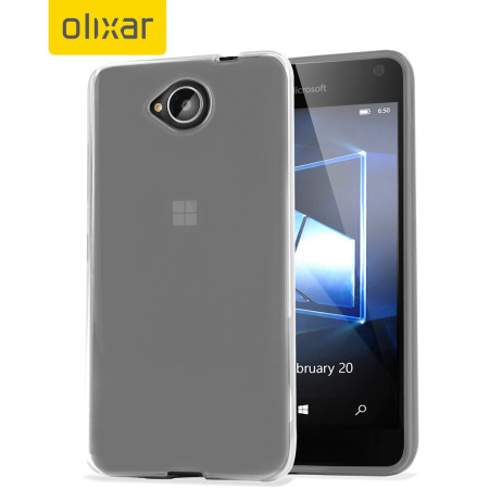 Coque Microsoft Lumia 650 Gel FlexiShield - Blanc Givré