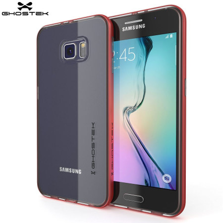 Ghostek Cloak Samsung Galaxy S6 Puhelimelle – Läpinäkyvä/Punainen