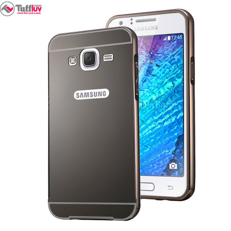 Tuff-Luv Samsung Galaxy J5 2015 Brushed Metal Bumper Case - Black