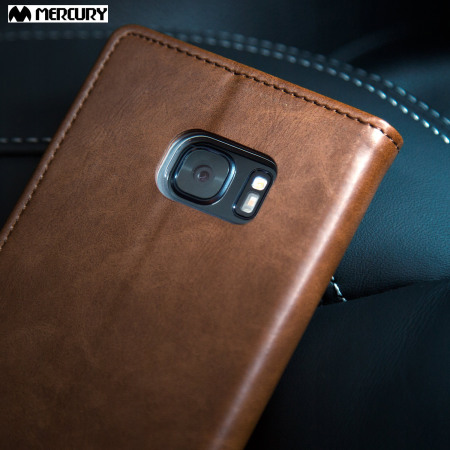 Mercury Blue Moon Flip Samsung Galaxy S7 Wallet Case - Brown