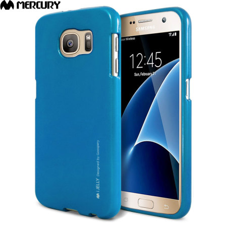 Mercury Metallic Silicone Finish Hard Case Samsung Galaxy S7  - Blue