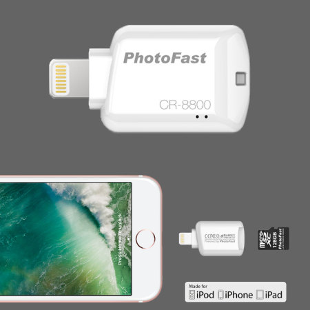 PhotoFast MFi CR-8800 iOS Micro SD Card Reader- White