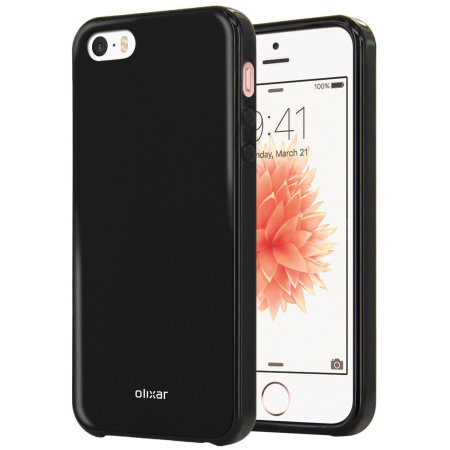 olixar flexishield iphone se gel case - black