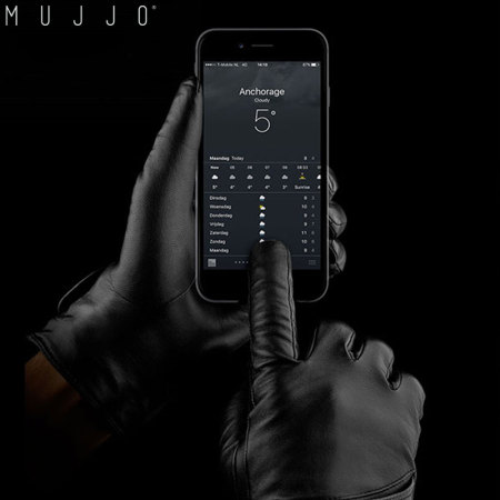 Gants Mujjo Touchscreen Cuir Véritable - Taille 8.5