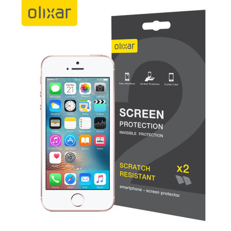 Olixar iPhone SE 1st Gen TPU Film Screen Protector 2-in-1 Pack
