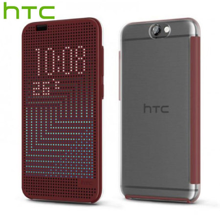 Funda HTC One A9 Oficial Dot View Ice Premium - Roja Oscura