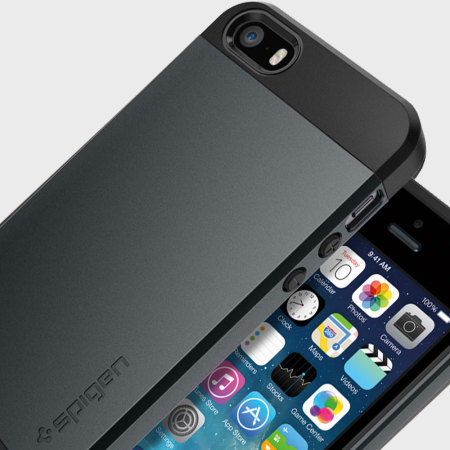 Spigen Slim Armor iPhone SE Tough Case - Metal Slate