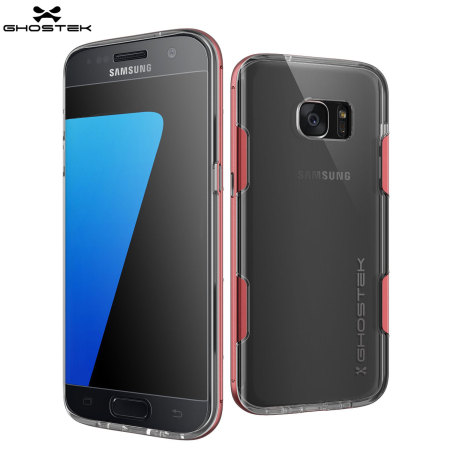 Ghostek Cloak Samsung Galaxy S7 Edge Tough Deksel - Klar / Rød