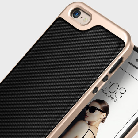 Coque iPhone SE Caseology Enjoy Series - Style Fibre de Carbone