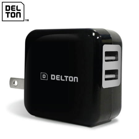 Delton High Speed 2.1A Dual USB US Wall Charger - Black