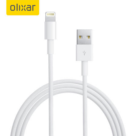 Olixar iPhone 6S / 6S Plus Lightning to USB Synk/ Laddningskabel - Vit