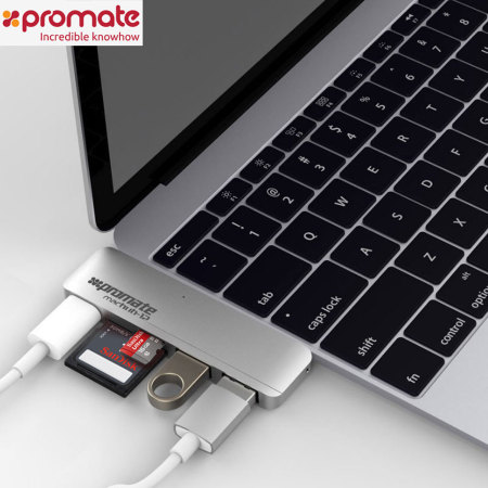 Hub USB-C Promate MacHub-12 5-en-1 - Argent