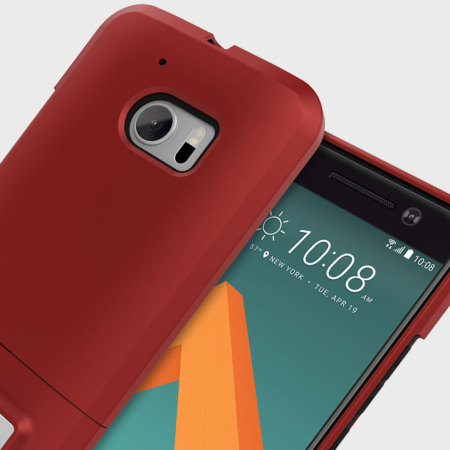 Seidio SURFACE HTC 10 Case & Metal Kickstand - Red / Black