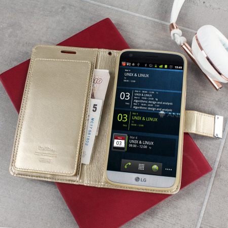 Mercury Rich Diary LG G5  Premium Wallet Case Tasche in Gold