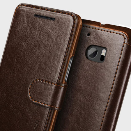VRS Design Dandy Leather-Style HTC 10 Wallet Case - Brown