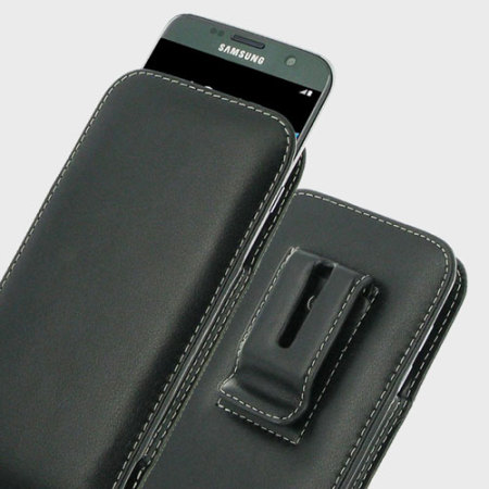 PDair Samsung Galaxy S7 Edge Leather Pouch Case with Belt Clip
