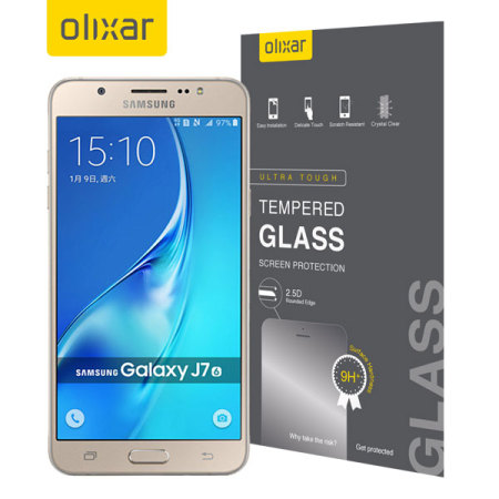 Olixar Samsung Galaxy J7 2016 Tempered Glass Skärmskydd