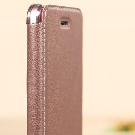 Xundd iPhone SE Leather-Style Book Flip Case - Rose Gold