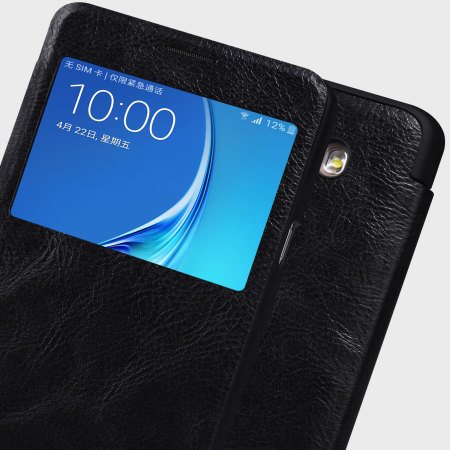 Nillkin Qin Real Leather Samsung Galaxy J7 2016 Window Case - Black