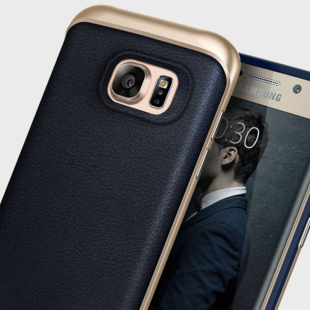 Caseology Envoy Series Galaxy S7 Edge Case - Navy Blue Leather