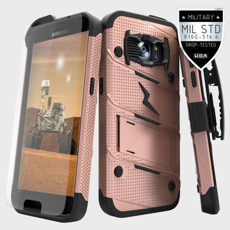 Zizo Bolt Samsung Galaxy S7 Deksel & belteklemme – Rosagull