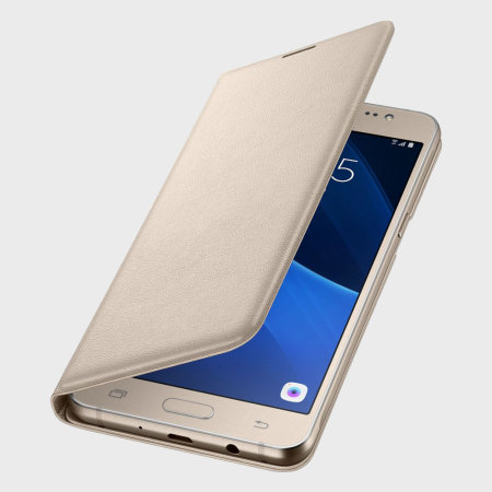 Funda Oficial Samsung Galaxy J5 2016 Wallet - Dorada