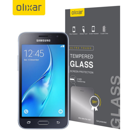 Olixar Samsung Galaxy J1 2016 Tempered Glas Displayschutz