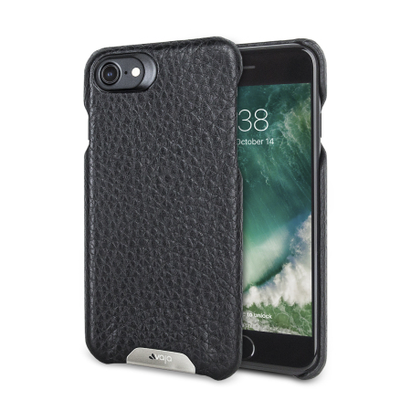 Vaja Grip iPhone 7 Premium Leather Case - Black / Rosso