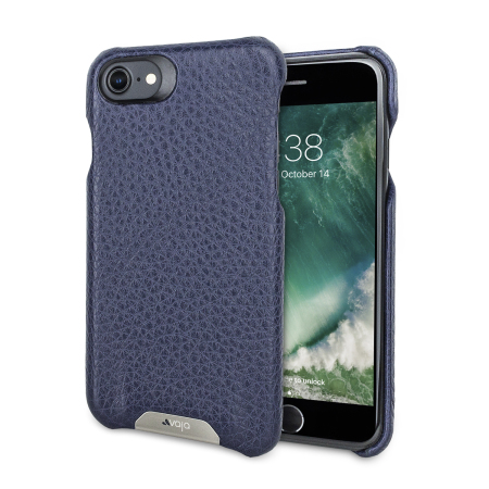 Vaja Grip iPhone 7 Premium Leather Case - Crown Blue / True Blue