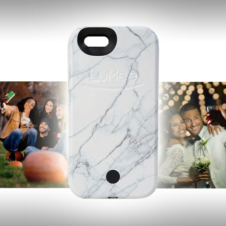 Coque iPhone 6S / 6 Lumee Selfie Light – Marbre Blanc