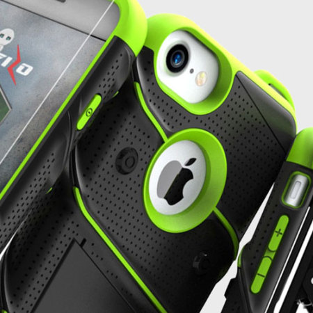 Zizo Bolt Series iPhone 8 / 7 Tough Case & Belt Clip - Black / Green