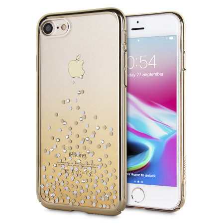 Unique Polka 360 Case iPhone 8 Case - Champagne Gold / Clear