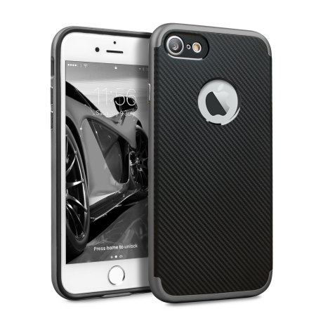 Coque iPhone 7 Olixar X-Duo – Fibres de carbone métallique gris
