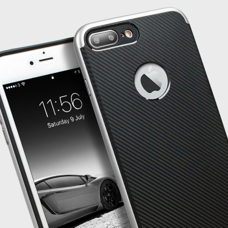 Olixar X-Duo iPhone 8 Plus / 7 Plus​ Hülle in Carbon Fibre Silber
