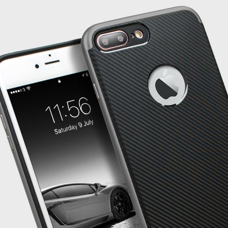 Coque iPhone 7 Plus Olixar X-Duo – Fibres carbone - Gris
