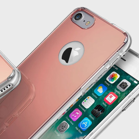Coque iPhone 8 / 7 Rearth Ringke Fusion Miroir – Or Rose