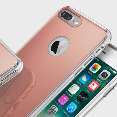 Funda iPhone 7 Plus Rearth Ringke Fusion Mirror - Oro Rosa