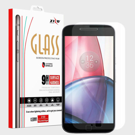 Zizo LightningShield Moto G4 Play Tempered Glass Screen Protector