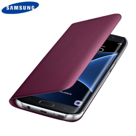 Original Samsung Galaxy S7 Edge Tasche Flip Wallet Cover in Ruby Wein