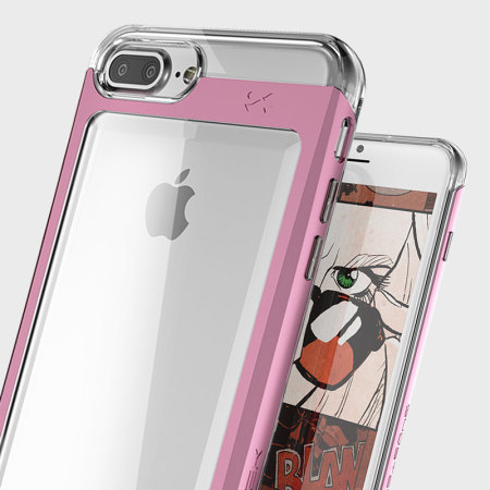 Ghostek Cloak iPhone 7 Plus Aluminium Puhelimelle – Läpinäkyvä/Pinkki