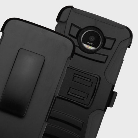 Zizo Robo Combo Motorola Moto Z Force Tough Case & Belt Clip - Black