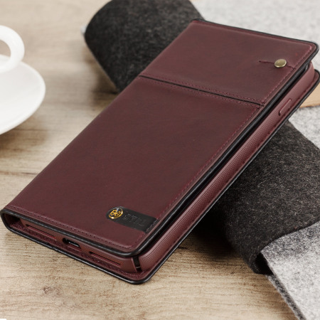 STIL Toscano Wine Genuine Leather iPhone 7 Plus Wallet Case - Burgundy