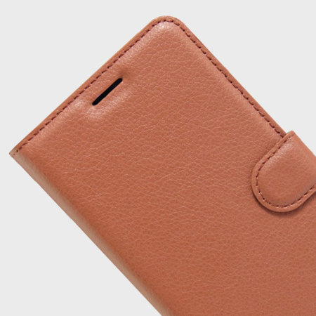 Olixar Leather-Style Motorola Moto Z Force Wallet Stand Case -Brown