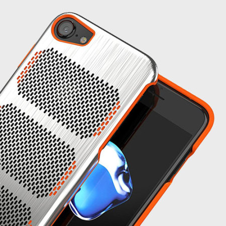 IOM Extreme GT iPhone 7 Stainless Steel Case - Black / Orange