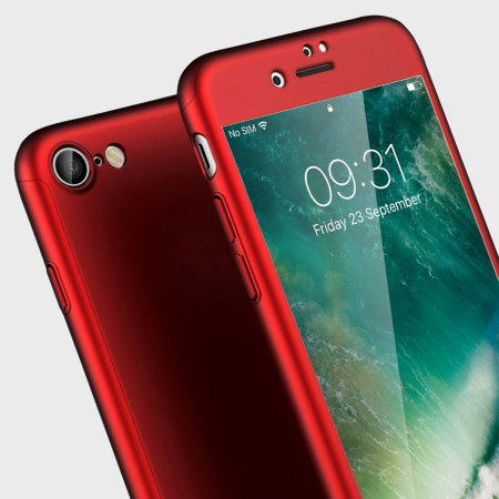 Olixar X-Trio Full Cover iPhone 7 Case Hülle Rot