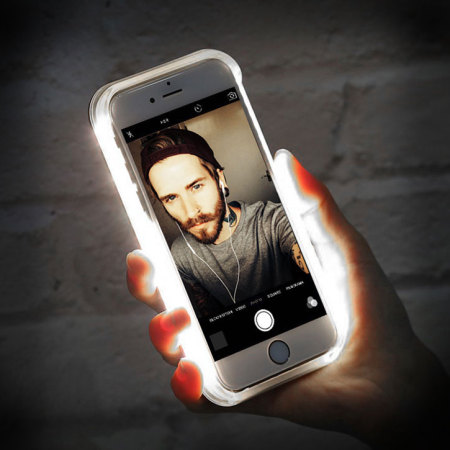 Casu iPhone 7 Selfie LED Light Case Hülle in Schwarz
