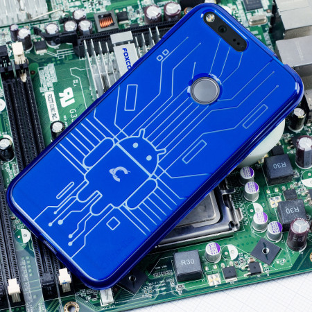 Cruzerlite Bugdroid Circuit Google Pixel Case - Blue