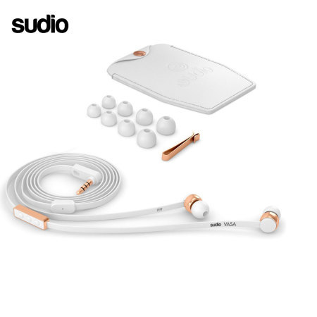 Auriculares Bluetooth para Android Sudio VASA - Blanco/Oro Rosa