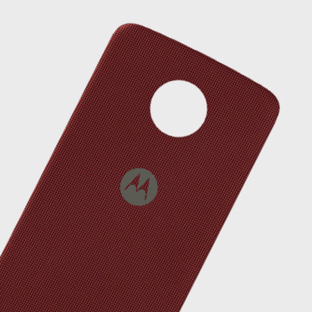 Official Motorola Moto Z Shell Nylon Fabric Back Cover - Red